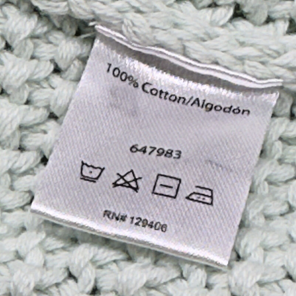 Asymmetric Cable Knit Tank Sweater Women M Seafoam Green Coastal Chunky Cozy Y2k - Picture 8 of 13